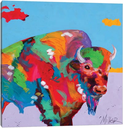 As Far As The Eye Can See Canvas Art Print - Bison & Buffalo Art