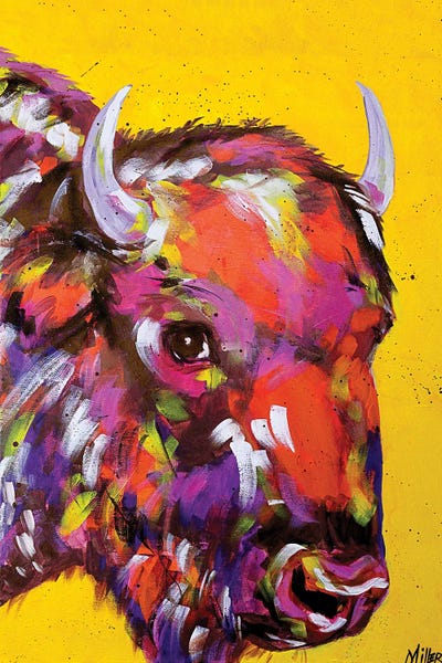 Bison in Yellow by Tracy Miller framed wall art