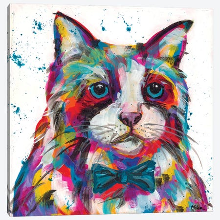 Bow Tie Kittie Canvas Print #TCY36} by Tracy Miller Canvas Artwork