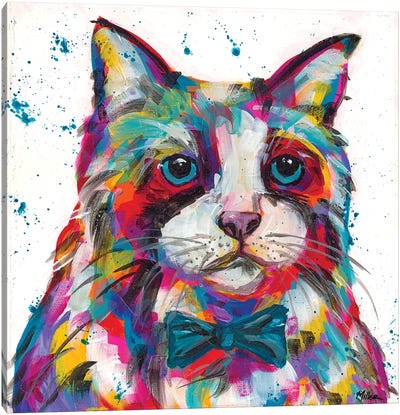 Bow Tie Kittie Canvas Art Print - Tracy Miller