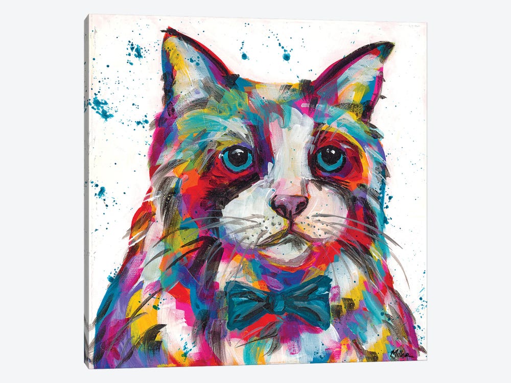 Bow Tie Kittie by Tracy Miller 1-piece Canvas Artwork