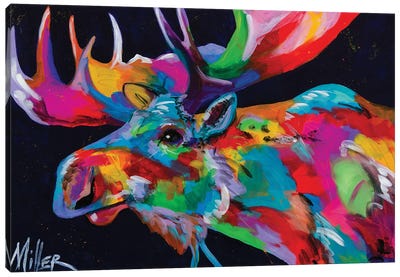 Bull Moose Canvas Art Print - Deer Art