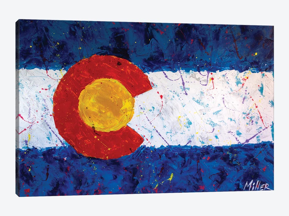 Colorado Flag by Tracy Miller 1-piece Canvas Art