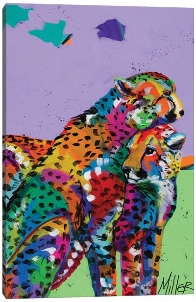 Cheetah Love Canvas Art Print - Cheetah Art