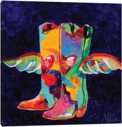 Die With Your Boots On Canvas Art Print - Wings Art