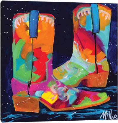 Dueling Boots Canvas Art Print - Western Décor