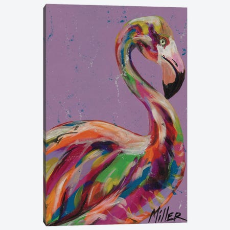Flamingo in Lilac Canvas Print #TCY56} by Tracy Miller Canvas Wall Art