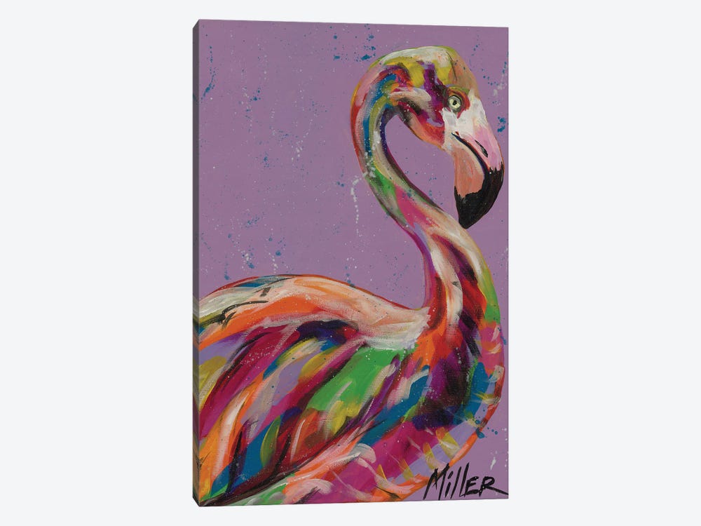 Flamingo in Lilac by Tracy Miller 1-piece Canvas Wall Art