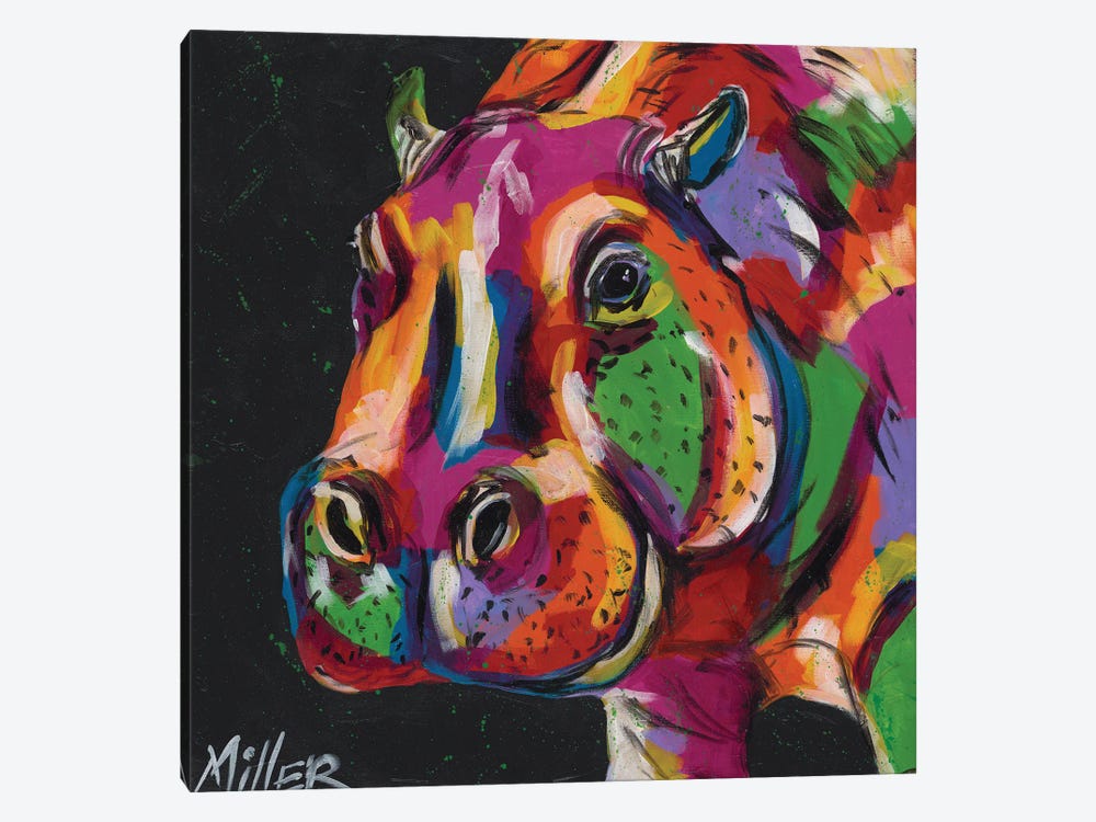 Go Go Hippo by Tracy Miller 1-piece Canvas Wall Art