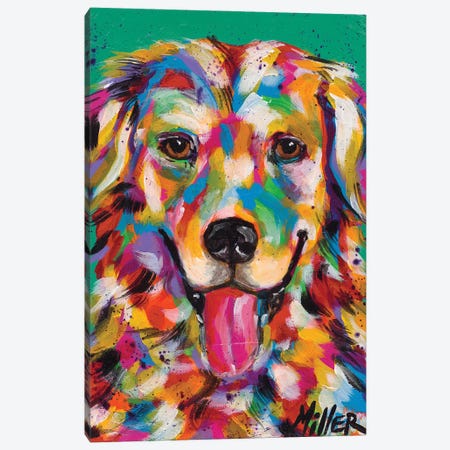 Happy Golden Retriever Canvas Print #TCY60} by Tracy Miller Canvas Art