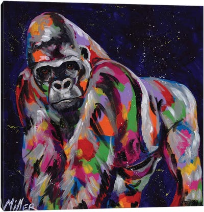 King of the Jungle Canvas Art Print - Gorilla Art