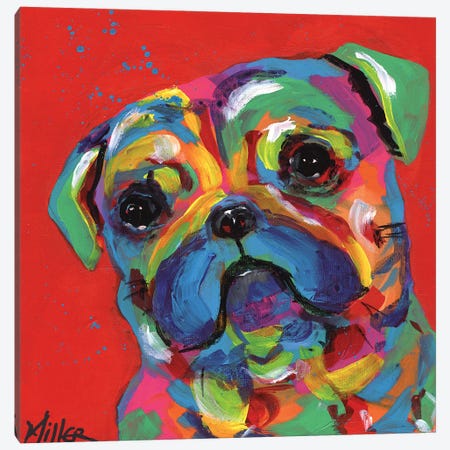 Polly Pug Canvas Print #TCY92} by Tracy Miller Canvas Art Print