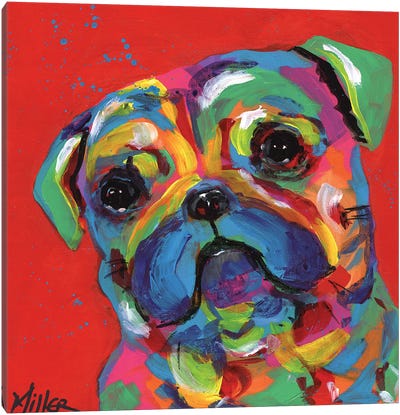 Polly Pug Canvas Art Print - Pug Art
