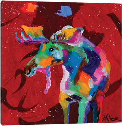 Red Sky Canvas Art Print - Moose Art