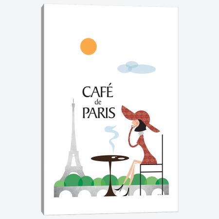 Café de Paris Canvas Print #TDE11} by TomasDesign Canvas Artwork