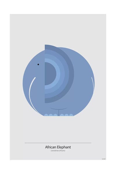 Kids Educational Art: Elephant (Blue) by TomasDesign