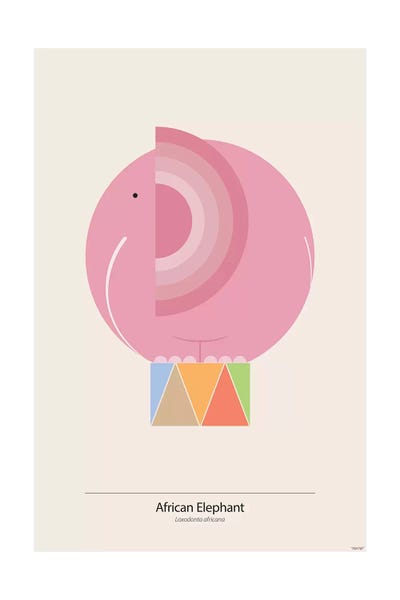 Elephant (Pink) by TomasDesign multi panel art