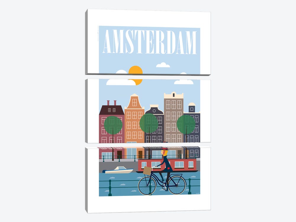 Amsterdam by TomasDesign 3-piece Canvas Print