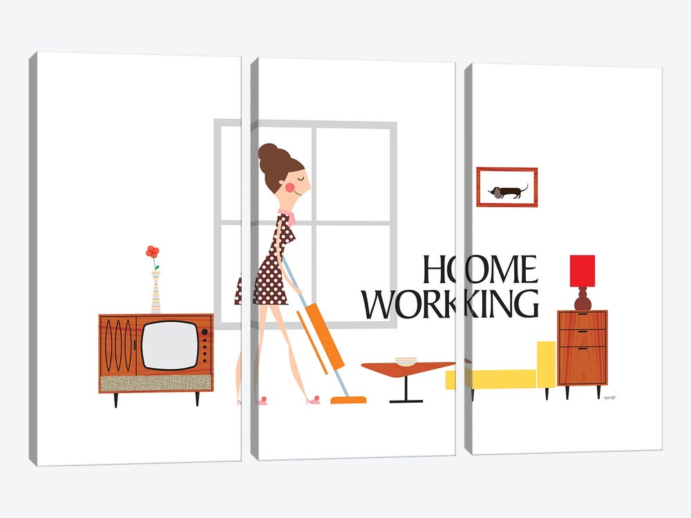 Home Working by TomasDesign 3-piece Canvas Art Print