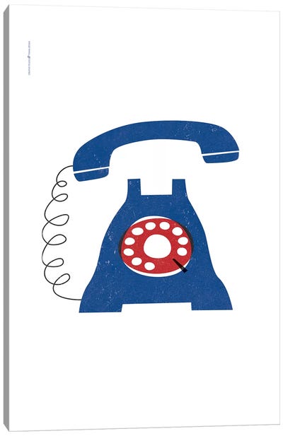 Phone (Blue) Canvas Art Print - TomasDesign