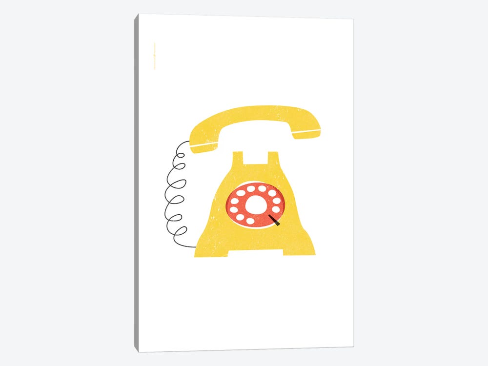 Phone (Yellow) by TomasDesign 1-piece Canvas Wall Art