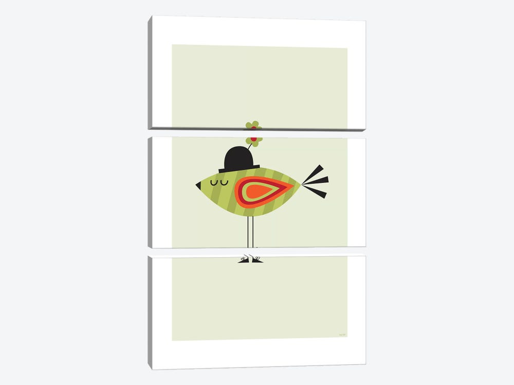 Bird (Green) by TomasDesign 3-piece Art Print
