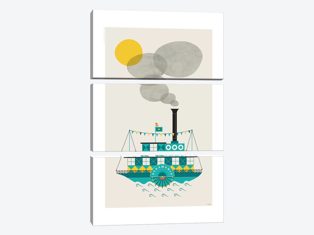 Steamship by TomasDesign 3-piece Art Print