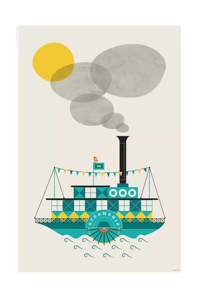 Kids Transportation Art: Steamship by TomasDesign