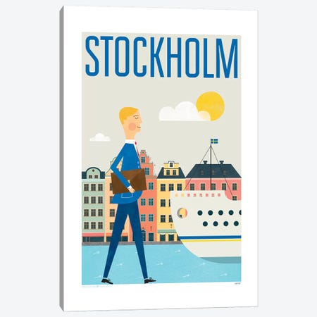 Stockholm Canvas Print #TDE77} by TomasDesign Art Print