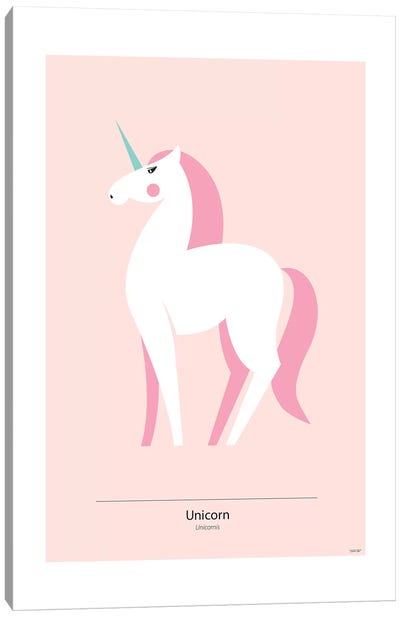 Unicorn Canvas Art Print - Pink Art