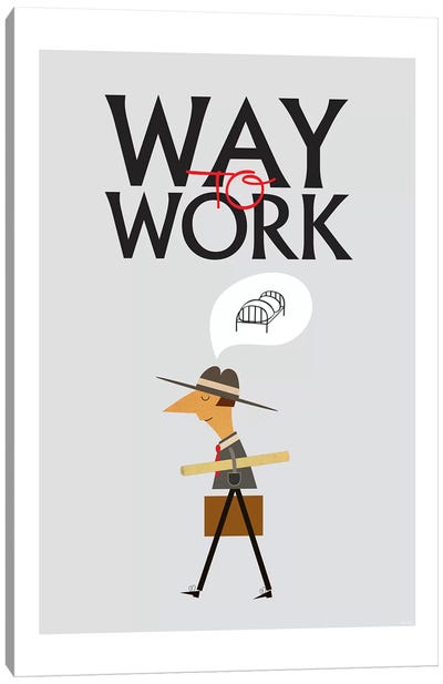 Way To Work Canvas Art Print - TomasDesign