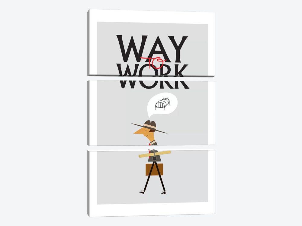 Way To Work by TomasDesign 3-piece Art Print