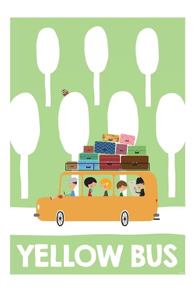 Yellow Bus by TomasDesign multi panel art