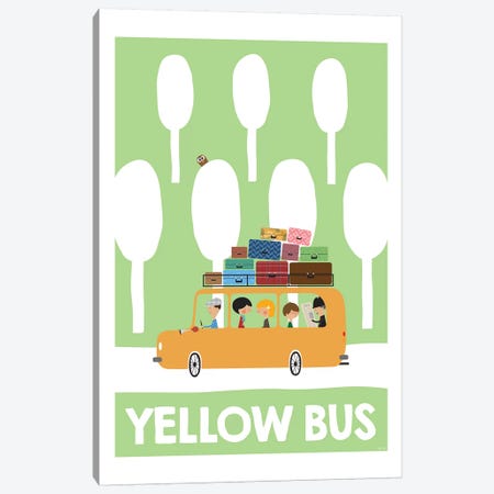 Yellow Bus Canvas Print #TDE88} by TomasDesign Canvas Art Print