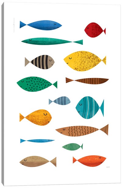 Fish Canvas Art Print - Kids Nautical & Ocean Life Art