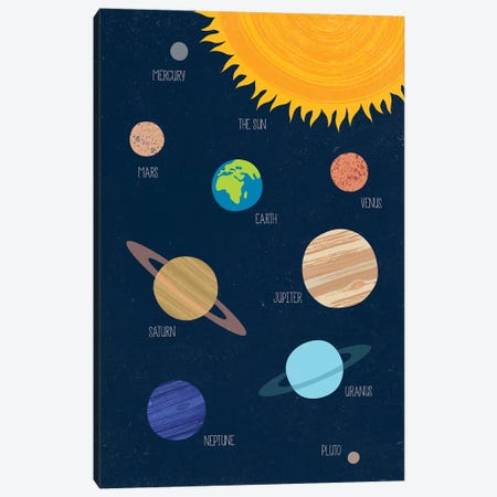 Solar System Canvas Print #TDE93} by TomasDesign Canvas Wall Art