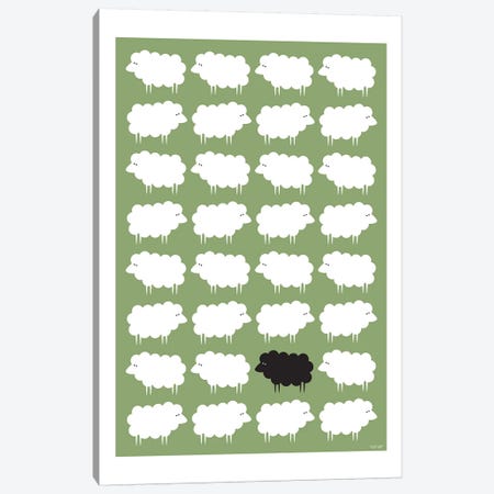 Black Sheep Canvas Print #TDE9} by TomasDesign Canvas Art