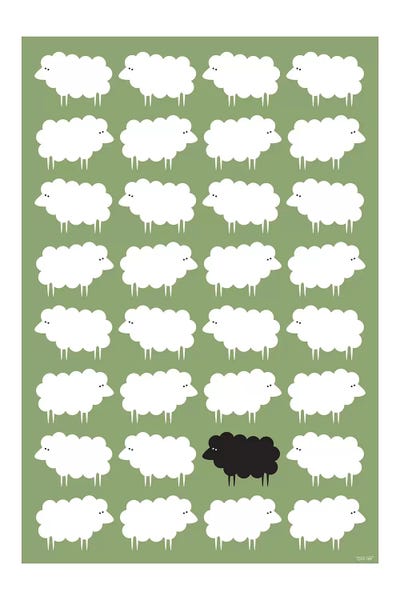 Black & White & Green: Black Sheep by TomasDesign
