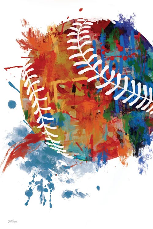 Baseball Splash by Cat Thurman Designs wall art