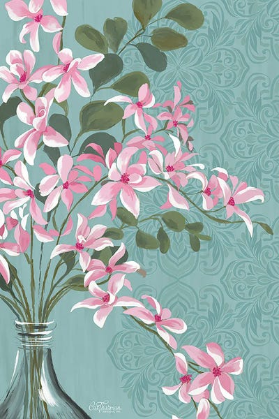 Cat Thurman Designs: Pink Orchids In A Bottle by Cat Thurman Designs