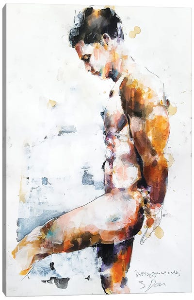 Figure With Raised Leg 11-16-18 Canvas Art Print - Thomas Donaldson