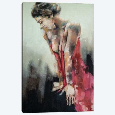Figure With Red Dress 9-9-19 Canvas Print #TDO23} by Thomas Donaldson Art Print