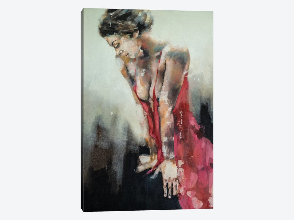 Figure With Red Dress 9-9-19 1-piece Canvas Print