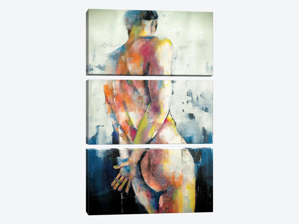 Male Back Study 11-12-19 3-piece Canvas Artwork