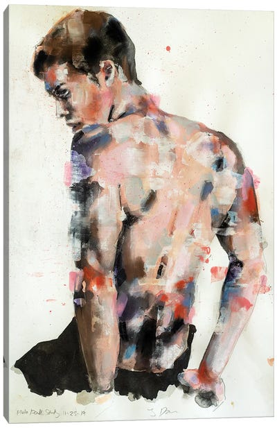 Male Back Study 11-25-19 Canvas Art Print - Thomas Donaldson