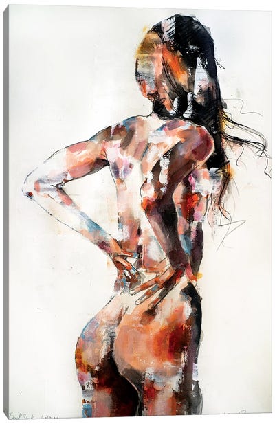 Back Study 6-18-19 Canvas Art Print - Female Nudes