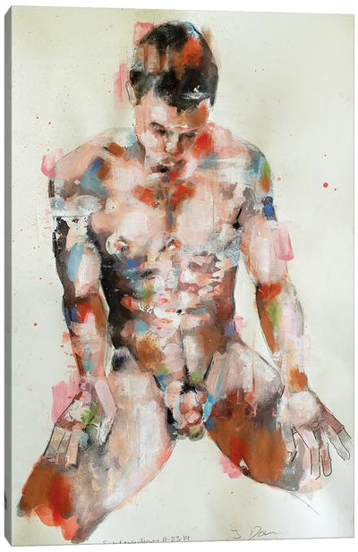 Seated Male Figure 11-23-19 Canvas Art Print - Thomas Donaldson