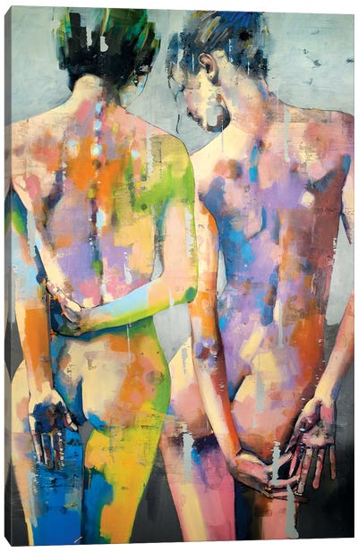 Two Female Figures 1-7-20 Canvas Art Print - LGBTQ+ Art