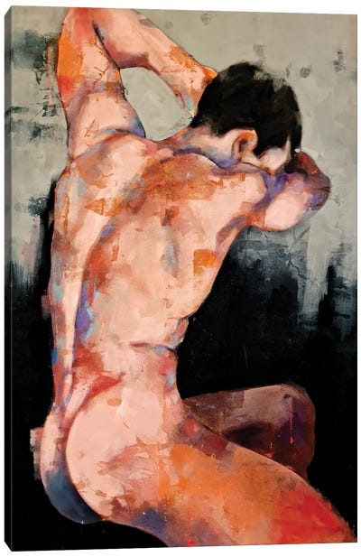 Male Back Study 12-6-20 Canvas Art Print - Male Nude Art