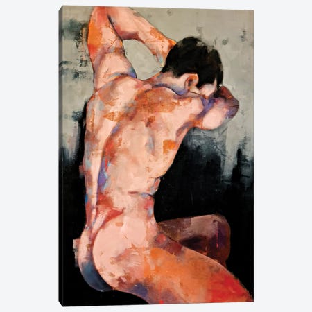 Male Back Study 12-6-20 Canvas Print #TDO77} by Thomas Donaldson Art Print
